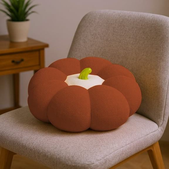 LmnLft Pumpkin-Shaped Floor Cushion, Thick Round Tatami Seat Pillow for Living Room, Bedroom, or Reading Nook, Thanksgiving Decor