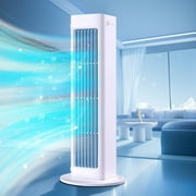 LmnLft Rechargeable Desk Fan, Portable Bladeless Tower Fan with 3-speed Wind, 8000mAh Battery Operated Table Fan, 13 Inch Portable Quiet Small Fan for Bedroom Office Living Room