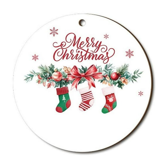 LmnLft Round Sublimation Ornament Blanks, Wooden Double-Sided DIY Christmas Tree Hanging Pendants for Crafts, Personalized Holiday Decoration Projects