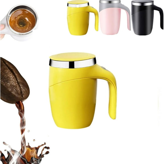 LmnLft Self Stirring Coffee Mug, 2025 Upgrade Automatic Magnetic Self Stirring Mug, Electric Coffee Mug Reusable Rechargeable, Rotatable Metal Coffee Cup with Mixer Built in for Office Home