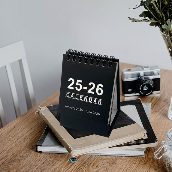 LmnLft Small Desk Calendar 2025, Mini Desk Calendar 2025, 3x4in Mini Calendar 2025-2026, From Jan 2025 to Jun 2026 Standing Flip Desktop Calendar