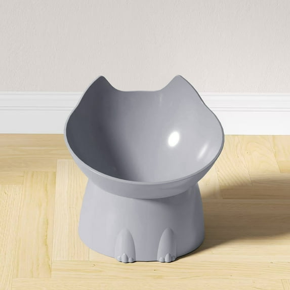 LmnLft Tilted Elevated Pet Feeding Bowl, Neck Guard Anti-Spill Plastic pet Bowl, Raised Pet Food Water Bowls, Kitten Food Dishes Pet for Cats and Small Dogs, Elevated Kitten Food Bowl
