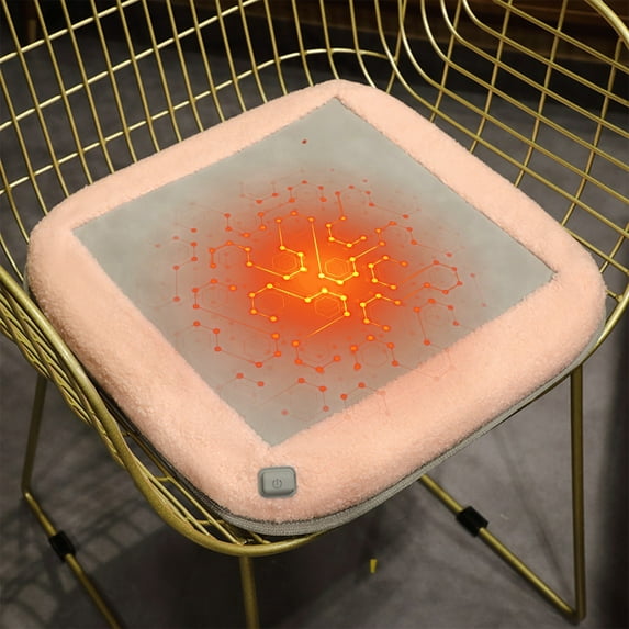 LmnLft USB Powered Heated Seat Cushion, Foldable Stadium Chair Cushion, Backrest Support, Portable Electric Seat Pad for Office, Classroom, Dormitory and Household Use