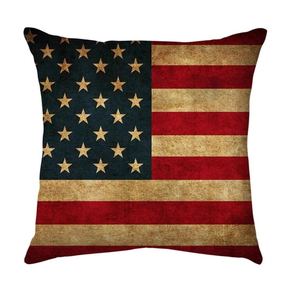 LmnLft Vintage American Flag Pillow,USA Flag Throw Pillow Cotton Linen Square Cushion Cover,American Flag Decorations Throw Pillow Covers Patriotic Memorial Day Outdoors Decor,for Sofa Couch Bed