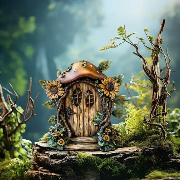 LmnLft Whimsical Mushroom Door Decor - Hand-Painted Wooden Fairy Tale Decorations for Kids Room, Garden Pathway, Storybook-Themed Nursery Accents