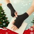 thumbnail image 1 of LmnLft Women's Fingerless Arm Warmers, Fashion Knit Glove Sleeves with Thumb Hole, Stretchy Arm Covers for Cool Weather, 1 of 7