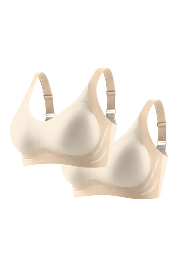 2 Pack Sport Bra for Women Plus Size Print Wireless Bralettes High Impact Supportive Workout Bras