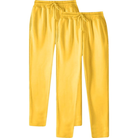 Lmnyox 2 Pack Sweatpants for Men Soft Open Bottom Casual Joggers Elastic Waist Drawstring Athletic Pants with Pocket