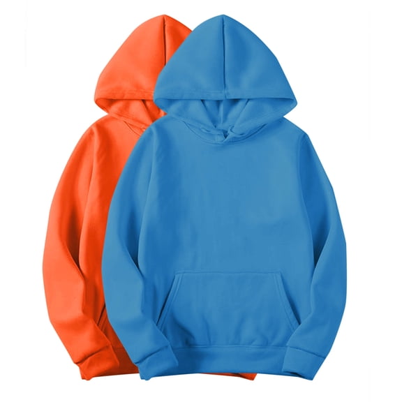 Lmnyox 2 Pack Sweatshirts for Women Casual Basic Long Sleeve Solid Hoodies with Pocket Loose Hooded Pullover