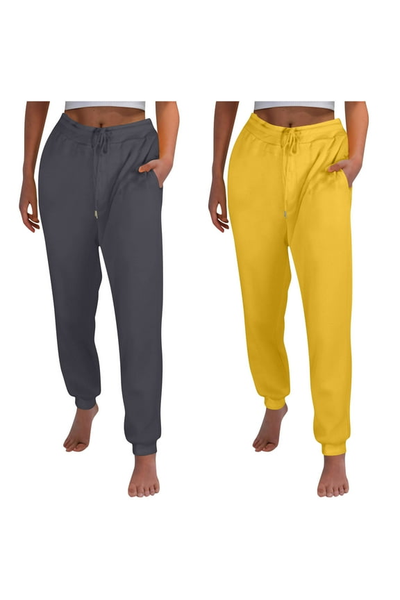 2 Pack Winter Sweatpants for Women Fleece Lined Yoga Joggers Athletic Running Pants with Pocket Plus Size