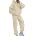 thumbnail image 1 of Lmnyox 2 Piece Outfits for Women Tracksuit Set Long Sleeve Pullover Hoodies and Sweatpants Set with Pocket, 1 of 5