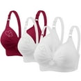 thumbnail image 1 of Lmnyox 3 Pack Full Coverage Bras for Women Breathable Wireless Push Up Bras Comfort Support Bralettes, 1 of 7