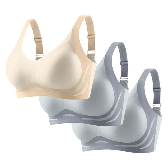 Lmnyox 3 Pack Wireless Sport Bra for Women Plus Size No Underwire Support Bra Breathable Workout Bralettes