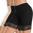 thumbnail image 1 of Lmnyox 3 Pack Women's Lace Under Shorts Stretchy Seamless Boyshorts Panties Breathable High Waist Panties for Under Dress, 1 of 3