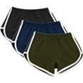thumbnail image 1 of Lmnyox 3 Pack Women's Sport Shorts Summer Elastic Waist Athletic Short Pants Soft Running Shorts with Pocket, 1 of 7
