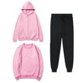 thumbnail image 1 of Lmnyox 3 Piece Outfits for Women Long Sleeve Hoodies Crew Neck Pullover and Jogger Pants Set Solid Color Sweatsuit, 1 of 5