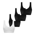 thumbnail image 1 of Lmnyox 4 Pack Seamless Sport Bras for Women Comfort Wireless Bralettes Breathable Low Impact Bras Plus Size, 1 of 5