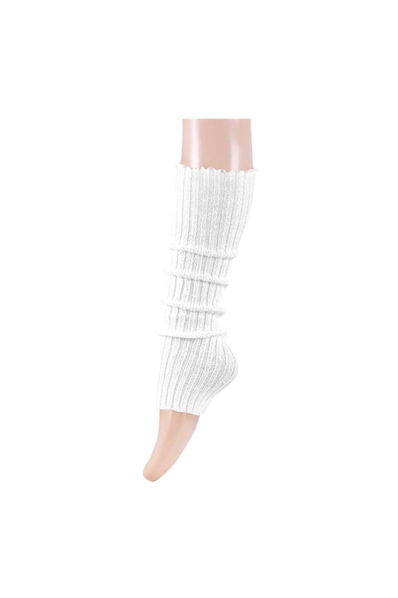 80s Cotton Leg Warmer for Women Cute Ribbed Knit Knee High Socks Winter Thermal Long Socks for Dance Party