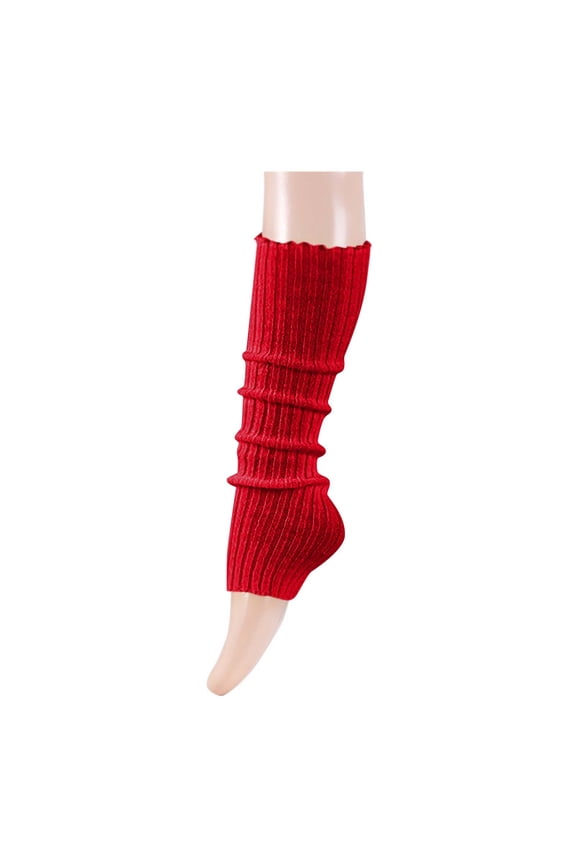 80s Cotton Leg Warmer for Women Cute Ribbed Knit Knee High Socks Winter Thermal Long Socks for Dance Party