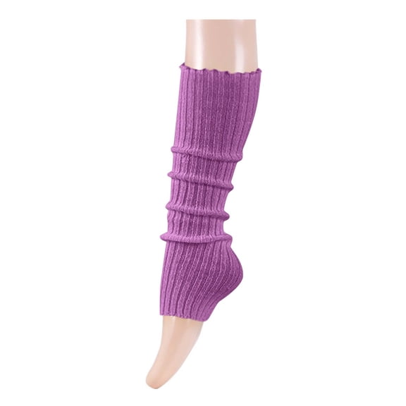 Lmnyox 80s Cotton Leg Warmer for Women Cute Ribbed Knit Knee High Socks Winter Thermal Long Socks for Dance Party