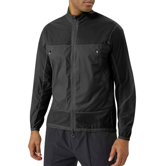 Lmnyox Athletic Jacket for Men Stand Collar Zip Up Quick Dry Jacket Lightweight Outdoor Sport Jacket with Pocket