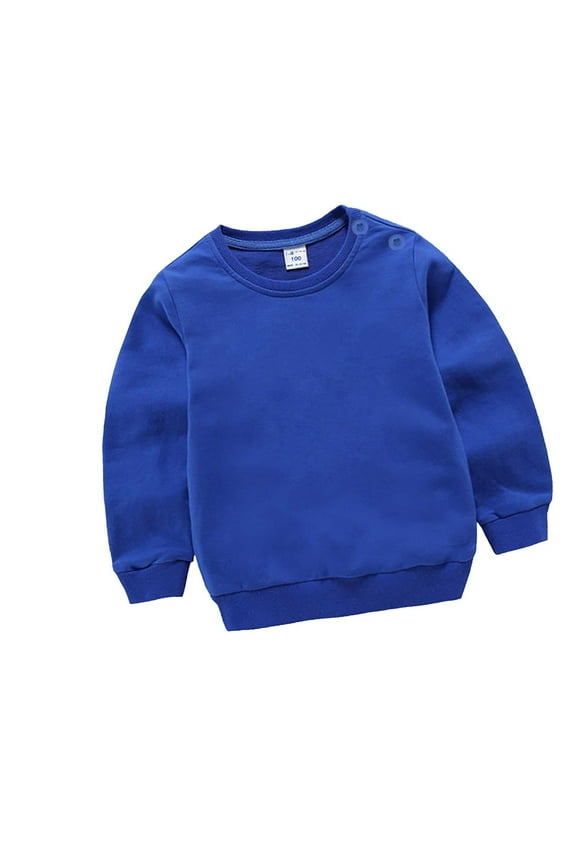 Baby Boys Sweatshirts Comfy Long Sleeve Crew Neck Cotton Pullover Winter Solid Color Tops 12 Months