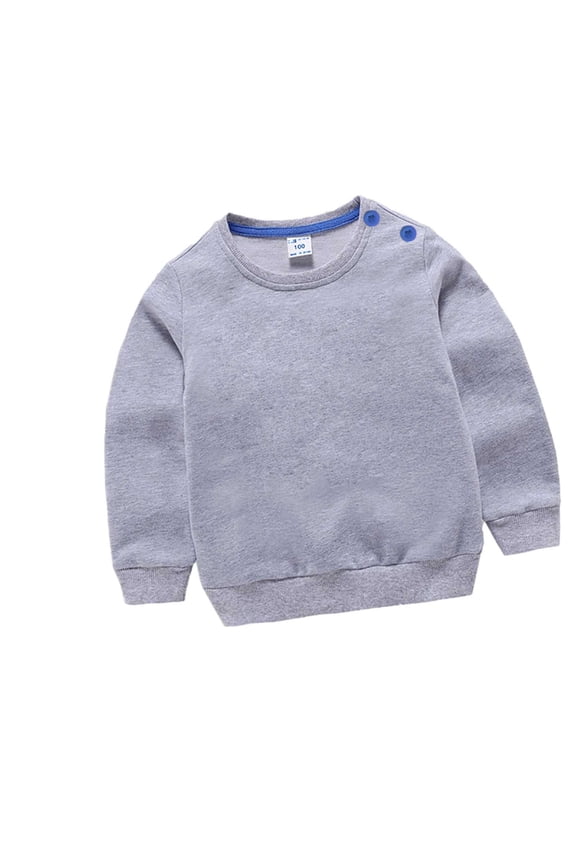Baby Boys Sweatshirts Comfy Long Sleeve Crew Neck Cotton Pullover Winter Solid Color Tops 12 Months