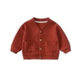 thumbnail image 1 of Lmnyox Baby Toddler's Jackets Textured Long Sleeve V Neck Button Down Cardigans Casual Solid Color Outwears, 1 of 5