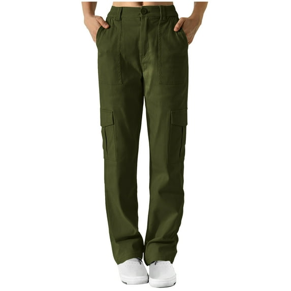Lmnyox Baggy Cargo Pants for Women Straight Leg Lounge Pants with Pocket Summer Workout Hiking Trousers