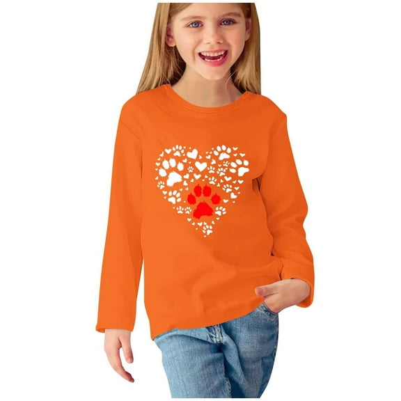 Lmnyox Boys Girls Print Shirt Crew Neck Long Sleeve Casual T Shirt Tops Fall Winter Basic Tees Pullover