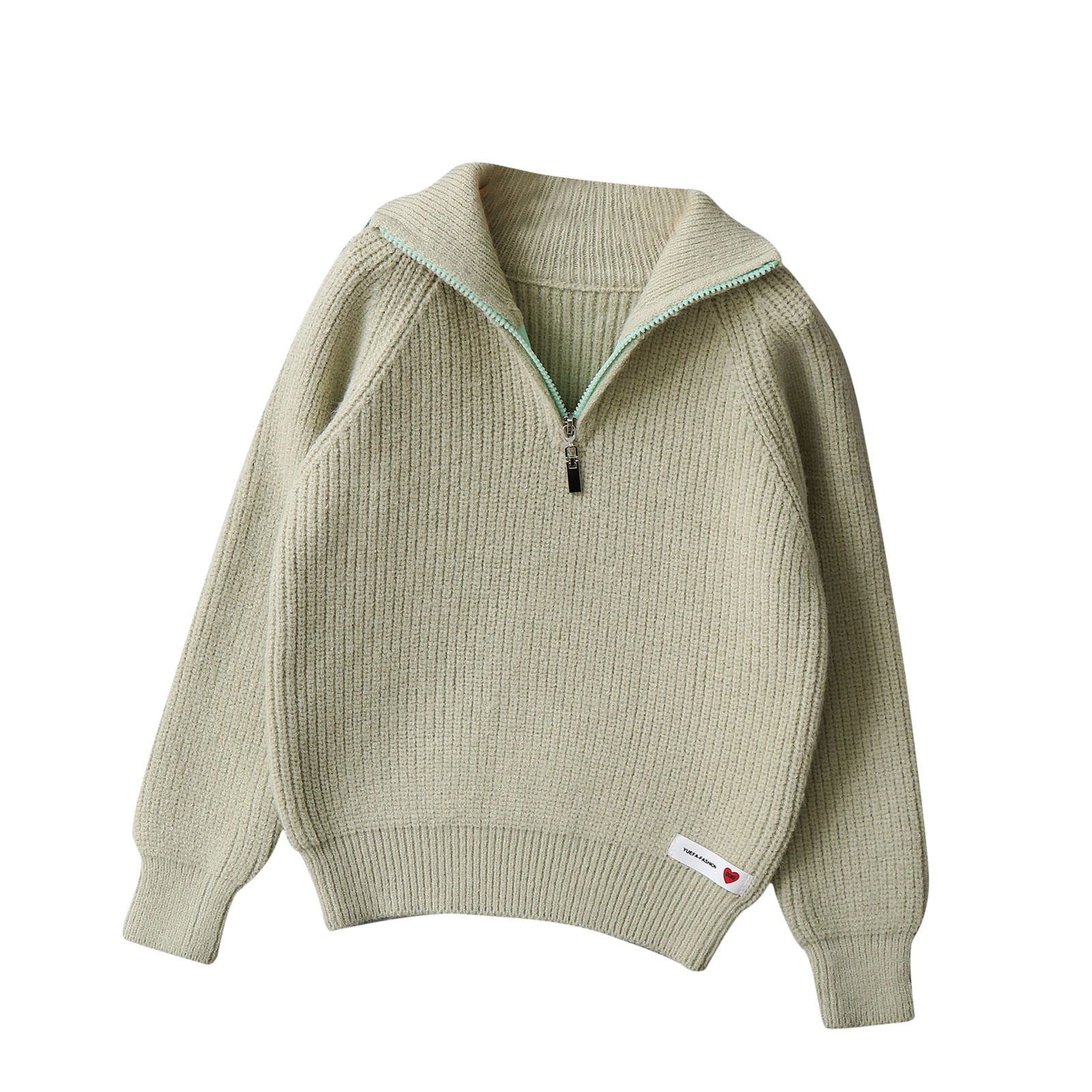 Lmnyox Boys Girls Sweaters Long Sleeve Quarter Zipper Knit Sweater