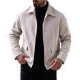 thumbnail image 1 of Lmnyox Button Down Jackets for Men Plain Long Sleeve Collared Coats Casual Office Work Outwears with Pockets, 1 of 9