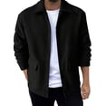 thumbnail image 1 of Lmnyox Button Down Jackets for Men Plain Long Sleeve Collared Coats Casual Office Work Outwears with Pockets, 1 of 9