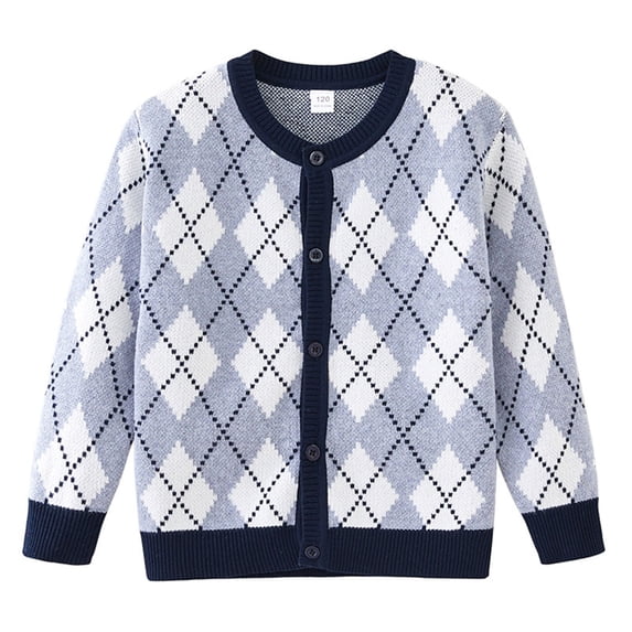 Lmnyox Cardigan Sweaters for Children Graphic Crew Neck Button Down Knit Tops Casual Lightweight Sweaters
