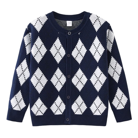 Lmnyox Cardigan Sweaters for Children Graphic Crew Neck Button Down Knit Tops Casual Lightweight Sweaters
