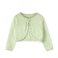 thumbnail image 1 of Lmnyox Cardigan Sweaters for Girls Cute Ruffle Trim Button Crew Neck Knitted Tops Fashion Plain Long Sleeve Sweaters, 1 of 8