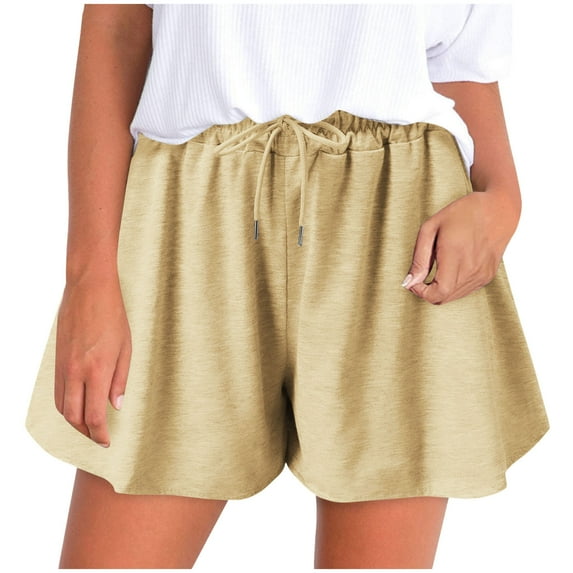 Lmnyox Casual Shorts for Women Lightweight Wide Leg Drawstring Shorts with Pocket Summer Pajama Short Pants