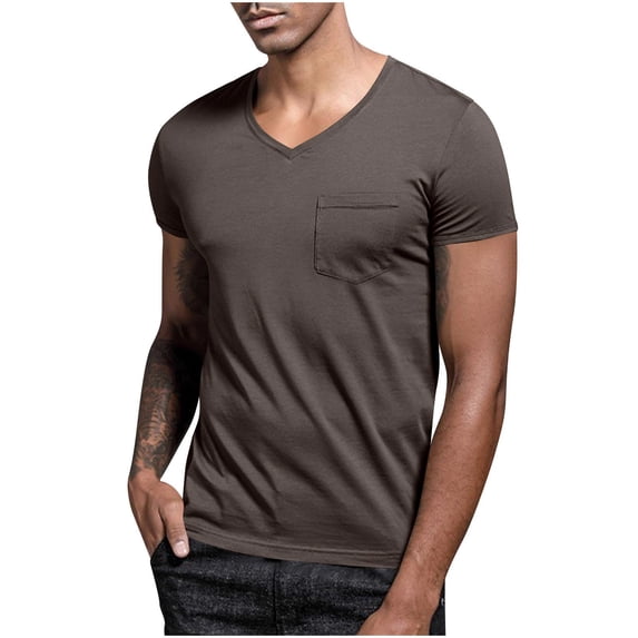 Lmnyox Casual V Neck T Shirt for Men Classic Fashion Plain Short Sleeve Tee Summer Lightweight Basic Shirts Tops