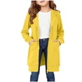 thumbnail image 1 of Lmnyox Children's Coats Solid Color Full Zip Long Sleeve Hooded Jackets Fall Loose Outwears with Pockets, 1 of 7
