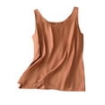 thumbnail image 1 of Lmnyox Cotton Linen Tank Tops for Women Loose Casual Sleeveless Round Neck T Shirt Summer Comfy Shirts, 1 of 7
