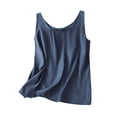 thumbnail image 1 of Lmnyox Cotton Linen Tank Tops for Women Loose Casual Sleeveless Round Neck T Shirt Summer Comfy Shirts, 1 of 7