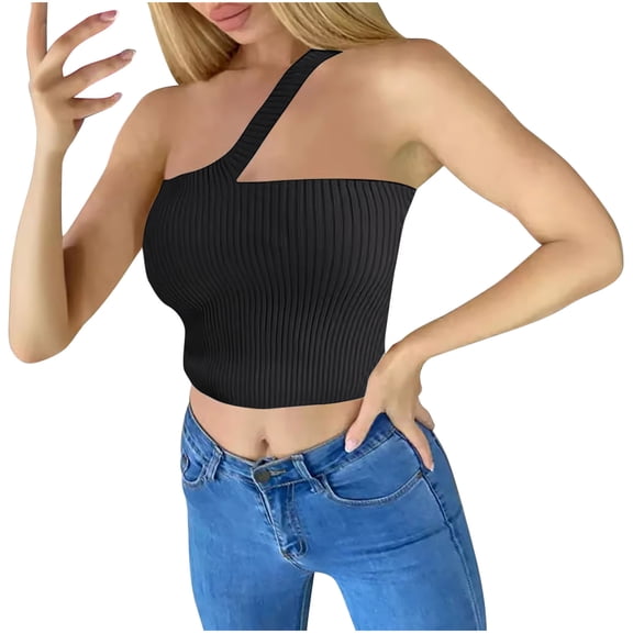 Lmnyox Crop Tank Tops for Women Summer Sleeveless Going Out Tees Tops Slim Fashion Ribbed Shirts 2025 Trendy