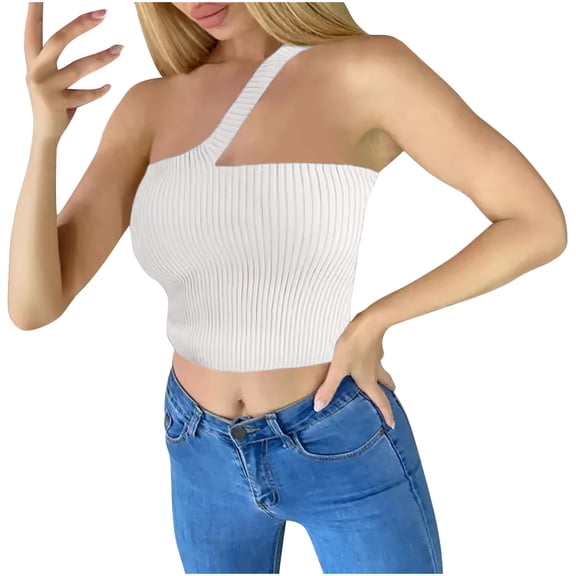 Lmnyox Crop Tank Tops for Women Summer Sleeveless Going Out Tees Tops Slim Fashion Ribbed Shirts 2025 Trendy