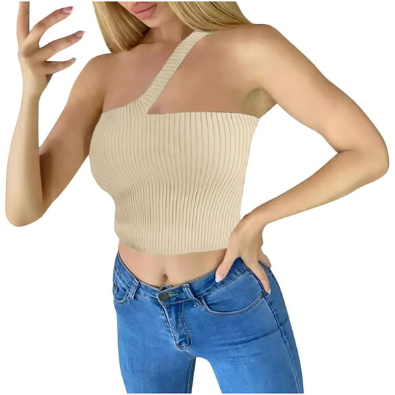 Lmnyox Crop Tank Tops for Women Summer Sleeveless Going Out Tees Tops Slim Fashion Ribbed Shirts 2025 Trendy