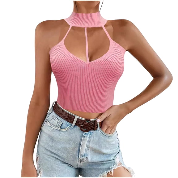 Lmnyox Crop Tank Tops for Women Summer Sleeveless Going Out Tees Tops Slim Fashion Ribbed Shirts 2025 Trendy