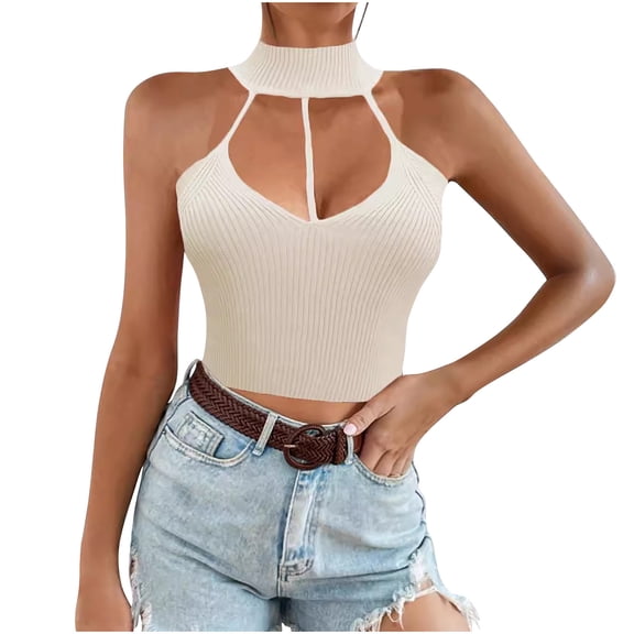 Lmnyox Crop Tank Tops for Women Summer Sleeveless Going Out Tees Tops Slim Fashion Ribbed Shirts 2025 Trendy
