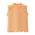 thumbnail image 1 of Lmnyox Cute Tops for Girls Ruffle Mock Neck Sleeveless Cotton Tank Shirts Solid Color Basic Summer Fashion Tee, 1 of 7