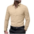thumbnail image 1 of Lmnyox Dress Shirts for Men Button Down Long Sleeve Collared Shirts Plain Office Work Tops with Pocket, 1 of 9
