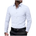 thumbnail image 1 of Lmnyox Dress Shirts for Men Button Down Long Sleeve Collared Shirts Plain Office Work Tops with Pocket, 1 of 8