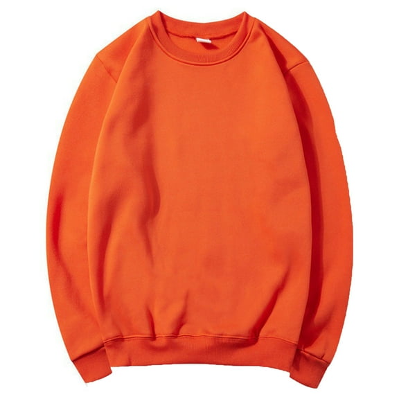 Lmnyox Fall Winter Basic Pullover for Men Soft Casual Crew Neck Sweatshirts Long Sleeve Solid Color Comfortable Tops